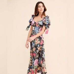 Selkie The Poet Printed Slip Dress Size SMALL